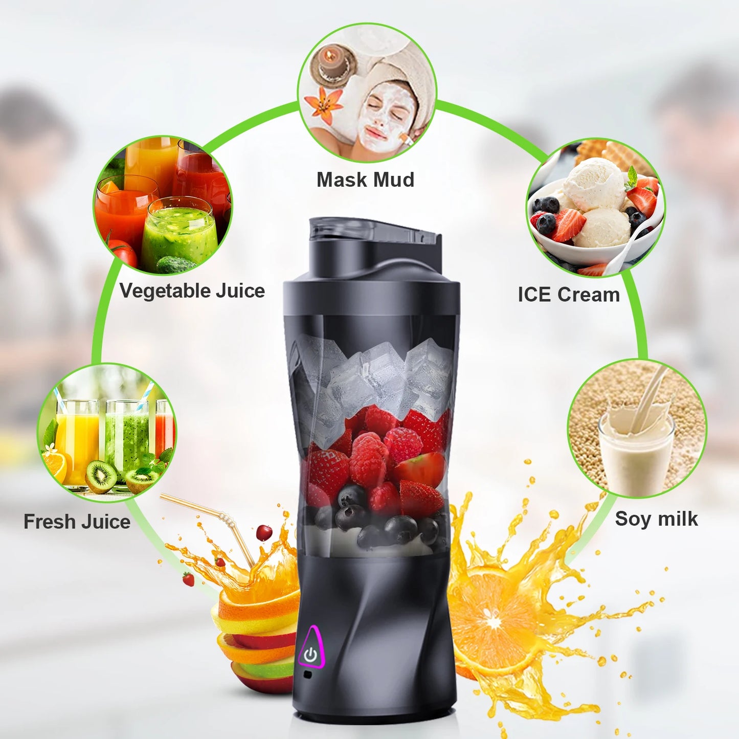 Electric Portable Juicer Fresh Fruit Mixer